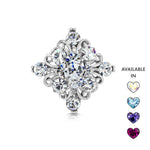 Load image into Gallery viewer, SO SEOUL Julian Vintage Swirl Square Shaped Austrian Crystal Mini Baby Brooch Keronsang Pin Hijab