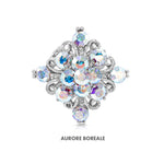 Load image into Gallery viewer, SO SEOUL Julian Vintage Swirl Square Shaped Austrian Crystal Mini Baby Brooch Keronsang Pin Hijab