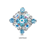 Load image into Gallery viewer, SO SEOUL Julian Vintage Swirl Square Shaped Austrian Crystal Mini Baby Brooch Keronsang Pin Hijab