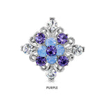 Load image into Gallery viewer, SO SEOUL Julian Vintage Swirl Square Shaped Austrian Crystal Mini Baby Brooch Keronsang Pin Hijab