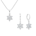Load image into Gallery viewer, SO SEOUL 'Let it Snow' - Brilliance Snowflake Cubic Zirconia Hoop Earrings and Pendant Necklace