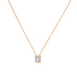 Load image into Gallery viewer, SO SEOUL Athena 0.5 CT Solitaire Diamond Simulant Zircon Rose Gold Fixed Necklace