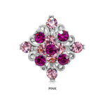 Load image into Gallery viewer, SO SEOUL Julian Vintage Swirl Square Shaped Austrian Crystal Mini Baby Brooch Keronsang Pin Hijab