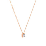 Load image into Gallery viewer, SO SEOUL Athena 0.5 CT Solitaire Diamond Simulant Zircon Rose Gold Fixed Necklace
