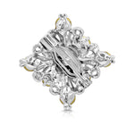 Load image into Gallery viewer, SO SEOUL Julian Vintage Swirl Square Shaped Austrian Crystal Mini Baby Brooch Keronsang Pin Hijab