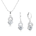 Load image into Gallery viewer, SO SEOUL Callista Twisted Infinite Diamond Simulant Earrings and Pendant Chain Necklace Gift Set