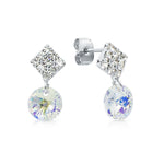 Load image into Gallery viewer, SO SEOUL Ghent Aurore Boreale Swarovski® Crystal Beads Pendant Necklace and Pierced Stud Earrings Jewelry Set