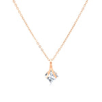 Load image into Gallery viewer, SO SEOUL Attract Y Emerald Square Diamond Simulant Cubic Zirconia Rose Gold Pendant Chain Necklace