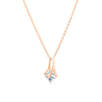 Load image into Gallery viewer, SO SEOUL Attract Y Emerald Square Diamond Simulant Cubic Zirconia Rose Gold Pendant Chain Necklace