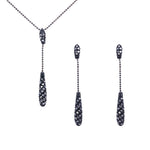 Load image into Gallery viewer, SO SEOUL Elegant White or Black Swarovski® Crystal Drop Earrings and Pendant Necklace Set