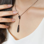 Load image into Gallery viewer, SO SEOUL Elegant White or Black Swarovski® Crystal Drop Earrings and Pendant Necklace Set
