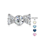 Load image into Gallery viewer, SO SEOUL Graceful Ribbon Bow Austrian Crystal Mini Baby Brooch Keronsang Pin Hijab