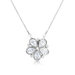 Load image into Gallery viewer, SO SEOUL Callista Teardrop-Flower Two-Way Diamond Simulant Cubic Zirconia Chain Necklacewith Fixed Snake Chain Necklace
