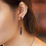 Load image into Gallery viewer, SO SEOUL Elegant White or Black Swarovski® Crystal Drop Earrings and Pendant Necklace Set