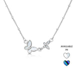 Load image into Gallery viewer, SO SEOUL 'Claire Butterfly' Pendant Necklace with Mother of Pearl or Abalone Shell