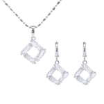 Load image into Gallery viewer, SO SEOUL Callista Diamond Simulant Cubic Zirconia Picture Frame Design Hoop Earrings and Pendant Necklace Set
