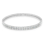 Load image into Gallery viewer, SO SEOUL Chiara Classic Double Row Twin Together Austrian Crystal Circle Adjustable Open-End Bangle