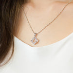 Load image into Gallery viewer, SO SEOUL Callista Diamond Simulant Cubic Zirconia Picture Frame Design Hoop Earrings and Pendant Necklace Set