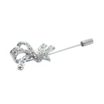 Load image into Gallery viewer, SO SEOUL Graceful Lifelong Ribbon Bow Aurore Boreale Austrian Crystal Metal Lapel Pin Brooch