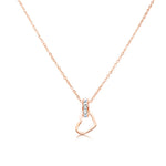 Load image into Gallery viewer, SO SEOUL Aurelia Barrel Love Interlocking Diamond Simulant Cubic Zirconia Rose Gold Pendant Necklace