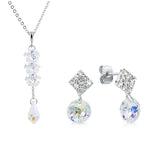 Load image into Gallery viewer, SO SEOUL Aurore Boreale Swarovski® Crystal Drop Earrings and Pendant Necklace Set