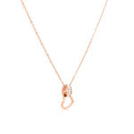 Load image into Gallery viewer, SO SEOUL Aurelia Barrel Love Interlocking Diamond Simulant Cubic Zirconia Rose Gold Pendant Necklace