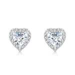 Load image into Gallery viewer, SO SEOUL Amora Love Heart Diamond Simulant Cubic Zirconia Petite Stud Earrings with Round Surround