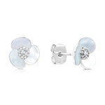 Load image into Gallery viewer, SO SEOUL Claire Mother of Pearl or Abalone Shell Three Flower Petal Stud Earrings