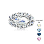 Load image into Gallery viewer, SO SEOUL Halo Oval Mirror Shaped Austrian Crystal Mini Baby Brooch Keronsang Pin Hijab