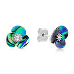 Load image into Gallery viewer, SO SEOUL Claire Mother of Pearl or Abalone Shell Three Flower Petal Stud Earrings