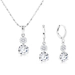 Load image into Gallery viewer, SO SEOUL Callista Sun Burst Diamond Simulant Zirconia Hoop Earrings and Pendant Chain Necklace Jewelry Gift Set