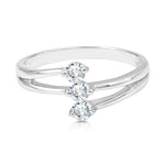 Load image into Gallery viewer, SO SEOUL Artemis Triple Mini Round Brilliant Cut 0.1 CT Diamond Simulant Cubic Zirconia Rhodium Ring