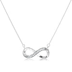 Load image into Gallery viewer, SO SEOUL Infinite Love Infinity Endless Diamond Simulant Cubic Zirconia with Fixed Chain Necklace