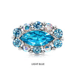 Load image into Gallery viewer, SO SEOUL Halo Oval Mirror Shaped Austrian Crystal Mini Baby Brooch Keronsang Pin Hijab