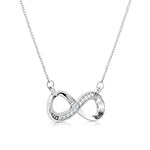Load image into Gallery viewer, SO SEOUL Infinite Love Infinity Endless Diamond Simulant Cubic Zirconia with Fixed Chain Necklace