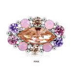 Load image into Gallery viewer, SO SEOUL Halo Oval Mirror Shaped Austrian Crystal Mini Baby Brooch Keronsang Pin Hijab