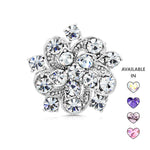 Load image into Gallery viewer, SO SEOUL Leilani Blossom Brooch - Multicolored Austrian Crystal Hijab Pin Featuring White, Aurore Boreale, Purple, Amethyst & Pink Tones