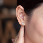 Load image into Gallery viewer, SO SEOUL Exquisite Swarovski® Crystal Pearl Classic White Pink Grey Round Pierced Stud Earrings