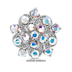 Load image into Gallery viewer, SO SEOUL Leilani Blossom Brooch - Multicolored Austrian Crystal Hijab Pin Featuring White, Aurore Boreale, Purple, Amethyst & Pink Tones