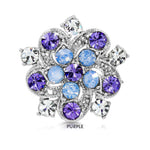 Load image into Gallery viewer, SO SEOUL Leilani Blossom Brooch - Multicolored Austrian Crystal Hijab Pin Featuring White, Aurore Boreale, Purple, Amethyst & Pink Tones