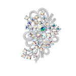 Load image into Gallery viewer, SO SEOUL Leilani Oversized Wreath Bouquet Aurore Boreale Austrian Crystal Rollover Clasp Brooch