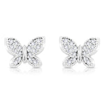 Load image into Gallery viewer, SO SEOUL Caria 3D Butterfly Diamond Simulant Cubic Zirconia Jewelry Set - Stud Earrings and Pendant Necklace