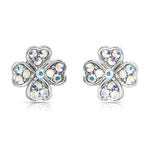 Load image into Gallery viewer, SO SEOUL Alette Clover Aurore Boreale Crystal Pendant Necklace and Stud Earrings Gift Set