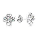Load image into Gallery viewer, SO SEOUL Alette Clover Aurore Boreale Crystal Pendant Necklace and Stud Earrings Gift Set