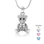 Load image into Gallery viewer, SO SEOUL Pretty Little Teddy Bear 3D Movable Aurore Boreale Crystal Pendant Necklace-Gift for Girls