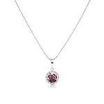 Load image into Gallery viewer, SO SEOUL Camellia-Inspired Rose, White or Ruby-Red Floral Diamond Simulant Zirconia Pendant Necklace