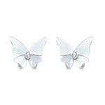 Load image into Gallery viewer, SO SEOUL Claire Flower Butterfly Mother of Pearl or Abalone Shell with Austrian Crystal Stud Earrings and Pendant Necklace Set