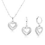 Load image into Gallery viewer, SO SEOUL Amora Enchantment - White Austrian Crystal Open Heart Necklace and Earrings Set