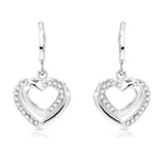 Load image into Gallery viewer, SO SEOUL Amora Enchantment - White Austrian Crystal Open Heart Necklace and Earrings Set