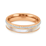 Load image into Gallery viewer, SO SEOUL Annecy Full Band with Mother of Pearl Encrusted Crystal Rose Gold Ring